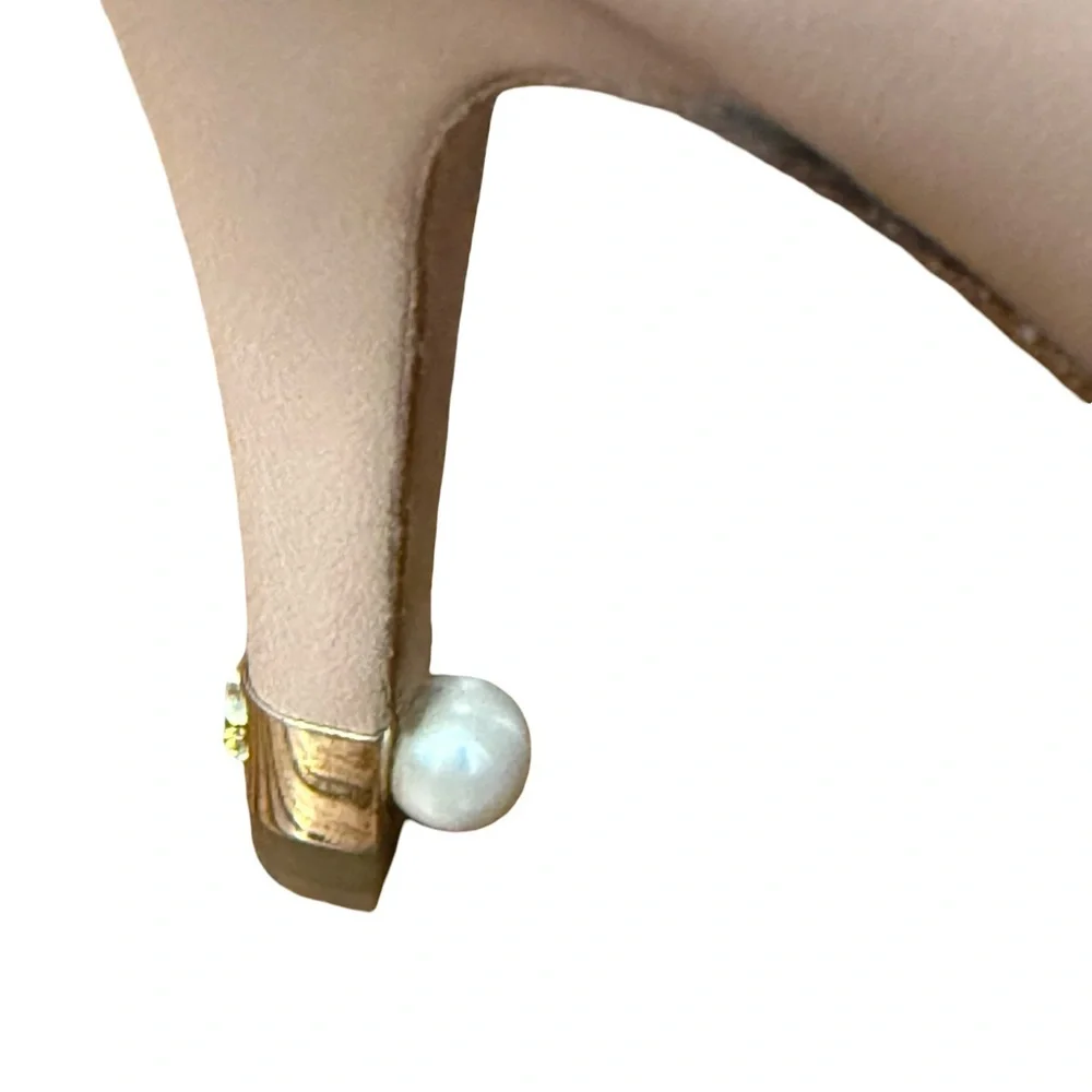 CHANEL Women's Nude Peep Toe Heels - Picture 4 of 8